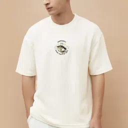 Smileyworld White Relaxed Fit Embroidered T-Shirt-picture-41