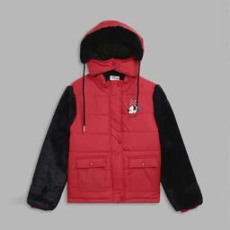 Blue Giraffe Girls Red & Black Color Block Full Sleeves 1 Jacket-image-67