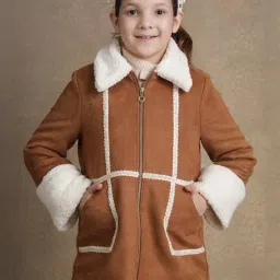 One Friday Kids Brown Regular Fit Overcoat-picture-6