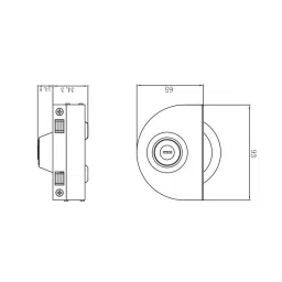 OZONE Patch Locks with Strike Plate without Cutout Satin Stainless Steel Finish, OPL-4A-51