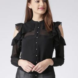 KASSUALLY Black Relaxed Fit Shirt-image-44