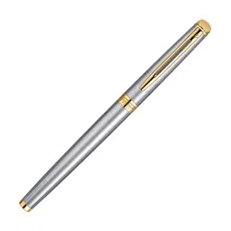 Waterman Hemisphere Gold Trim Blue Fountain Pen Silver Body Color, 9000017087-10