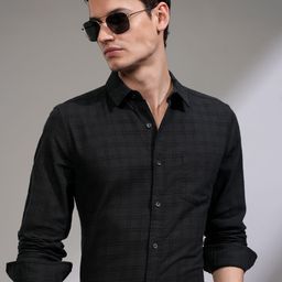 HIGHLANDER Men Slim Fit Opaque Checked Casual Shirt-image-68