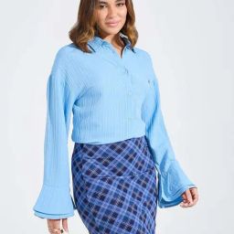 Styli Blue Striped Shirt-image-106