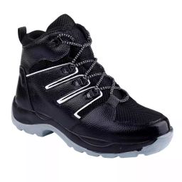 Woakers Steel Toe Safety Shoes High Ankle PVC Sole Black Real Grain Leather Size UK 7, SAFTEY-001-image-87