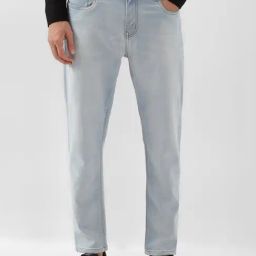 Men Blue Dark Wash Wash Slim Tapered Jeans-1