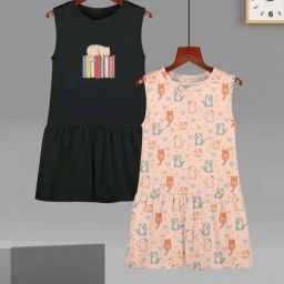 HELLCAT Girls Black & Peach Printed Dresses-image-99