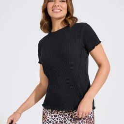 Styli Black Cotton Regular Fit T-Shirt-picture-30