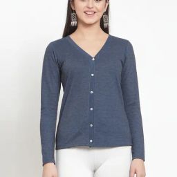 KASSUALLY Blue Textured Cardigan-picture-21