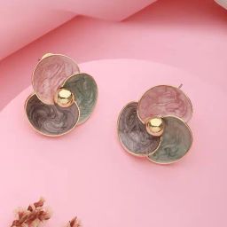 Saraf RS Jewellery Anti-Tarnish 18k Gold Plated & Enamelled Floral Statement Earrings for Women-image-31