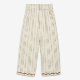 HOP Kids by Westside Beige Stripe Printed High-Rise Cotton-Blend Pants-image-14
