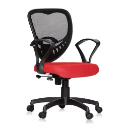 Da URBAN Carex Red Mid Back Revolving Mesh Ergonomic Chair for Home & Office-image-5