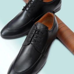 Hoversole X Nico Nerini Men's Taro Black Leather Derby Shoes-image-9