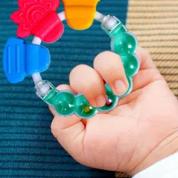 Joy Buzz Kids Set Of 3 Food Feeder Bottle Fruit Nibbler & Rattle Teether - Blue image 2