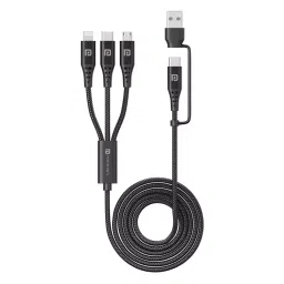Portronics 3 in 1 Konnect J9 (Type C + 8 Pin + Micro USB) Cable 1.5 m Length with Changeable USB Head-42