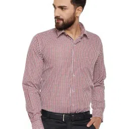 Hancock Maroon Slim Fit Full Sleeves Shirt-image-100