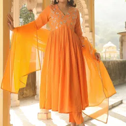 Anni Designer Women Embroidered Regular Thread Work Kurta with Trousers & With Dupatta-picture-37