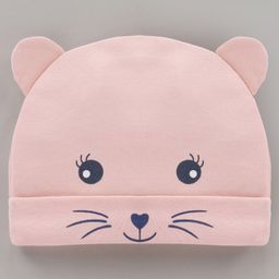 Babyhug 100% Cotton Cap Kitty Printed Pink - Diameter 14.5 cm-picture-35