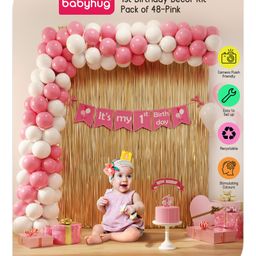 Babyhug 1st Birthday Decor Kit Pink - Pack of 48-image-82