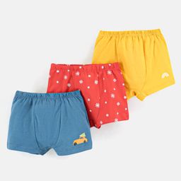 Doodle Poodle Cotton Briefs Car Print Pack Of 3 - Blue Red Yellow-image-40