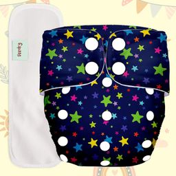 Deedry Reusable Adjustable Cloth Diapers with Insert Star Print -  Blue-3