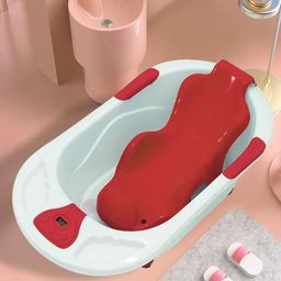 Staranddaisy Kiddie Kingdom Splash Baby Bath Tub With Seat Sling And Temperature Sensor And Detachable Wheels - Red-image-93