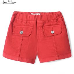 arias by lara dutta Arias  Cotton Woven Stretch Front Flap Pocket Elasticated Waist Overdyed Shorts Solid Colour - Red-picture-22