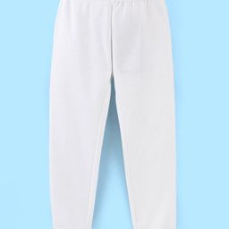 Pine Kids Full Length Solid Colour Thermal Bottom Wear - White-image-6