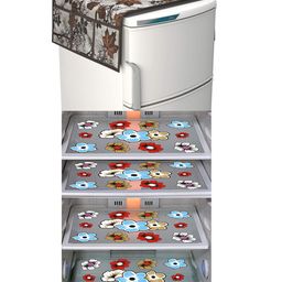 Dakshya Industries Fridge Top Cover and Fridge Mat Combo Set of 5-image-30