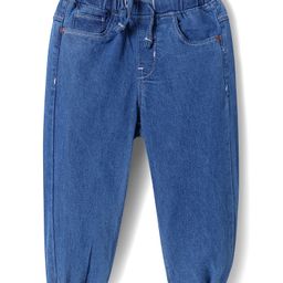Babyhug Full Length Washed Denim Jeans With Stretch - Medium Blue-picture-17