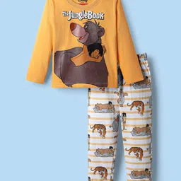 Babyhug Disney Single Jersey Knit Full Sleeves Night Suit with Jungle Book Graphics - Multicolour-picture-26