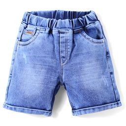 Olio Kids Denim Woven Above Knee Length Solid Colour Shorts - Blue-image-15
