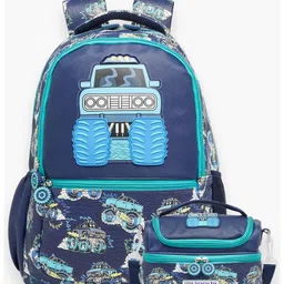 Little Surprise Box Monster Truck School Backpack & matching Lunch bag - Blue - 17 Inches-picture-3