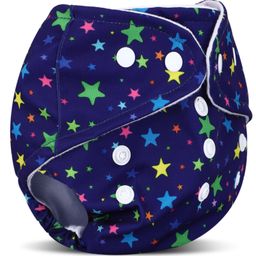 Deedry Reusable Adjustable Cloth Diapers with Insert Star Print -  Blue image 2
