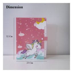 FunBlast Unicorn Theme File Folder with 6 Pockets  Pink image 3