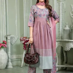 JYA Women Pink Polyester Kurta Sets-picture-6