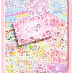 Sanjary Multicolour Sticker Diary, Multi Design Sticker Book, Coated Paper, Waterproof & Reusable Stickers, Lot of Stickers in One Book 50+ Sheet color print may vary image 4