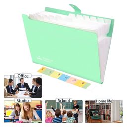 Storite 12 Pocket Expanding File Folder Accordion Document Organizer, Adjustable Buckle Folder Pocket Folder for School Office Home - Green image 5