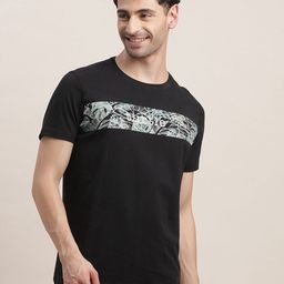 Turtle Men Floral Printed Round Neck Cotton Slim Fit T-shirt-image-16