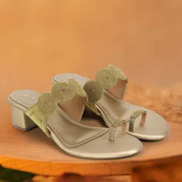 Metro Women Blocks Sandals with Ethnic - Embellished-16