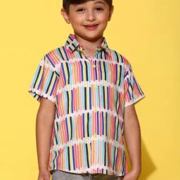 Tales & Stories Kids Multicolor Striped Shirt-image-10