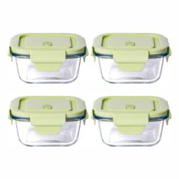 Goodhomes Solid Clear Glass 4 Containers-picture-49