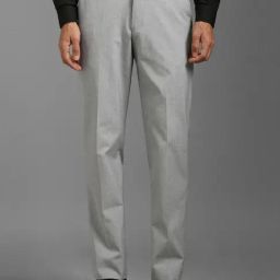 Louis Philippe Grey Slim Fit Checks Trousers-image-61