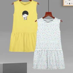 HELLCAT Girls Yellow & White Printed Dresses-image-89