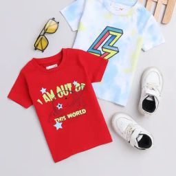 Bumzee Kids Blue & Red Printed T-Shirt (Pack Of 2)-image-75