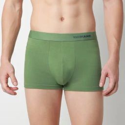 UnderJeans by Spykar Light Olive Blended Solid Mid Rise Trunks-picture-23