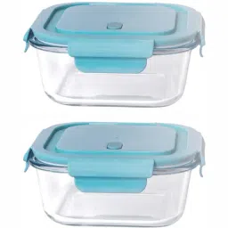Goodhomes Solid Clear Glass 2 Containers-image-59