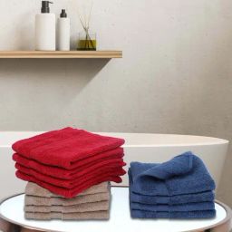 Bianca Paradiso Multicolor 100% Cotton 500 GSM Face Cloths - Set of 12-image-80