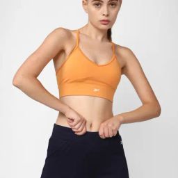 Reebok Orange Logo Print Sports Bra-image-36