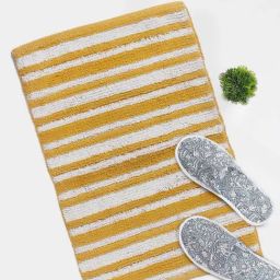 Fabindia Home Standalone Yellow & White Cotton 1800 GSM Bathmat-image-21